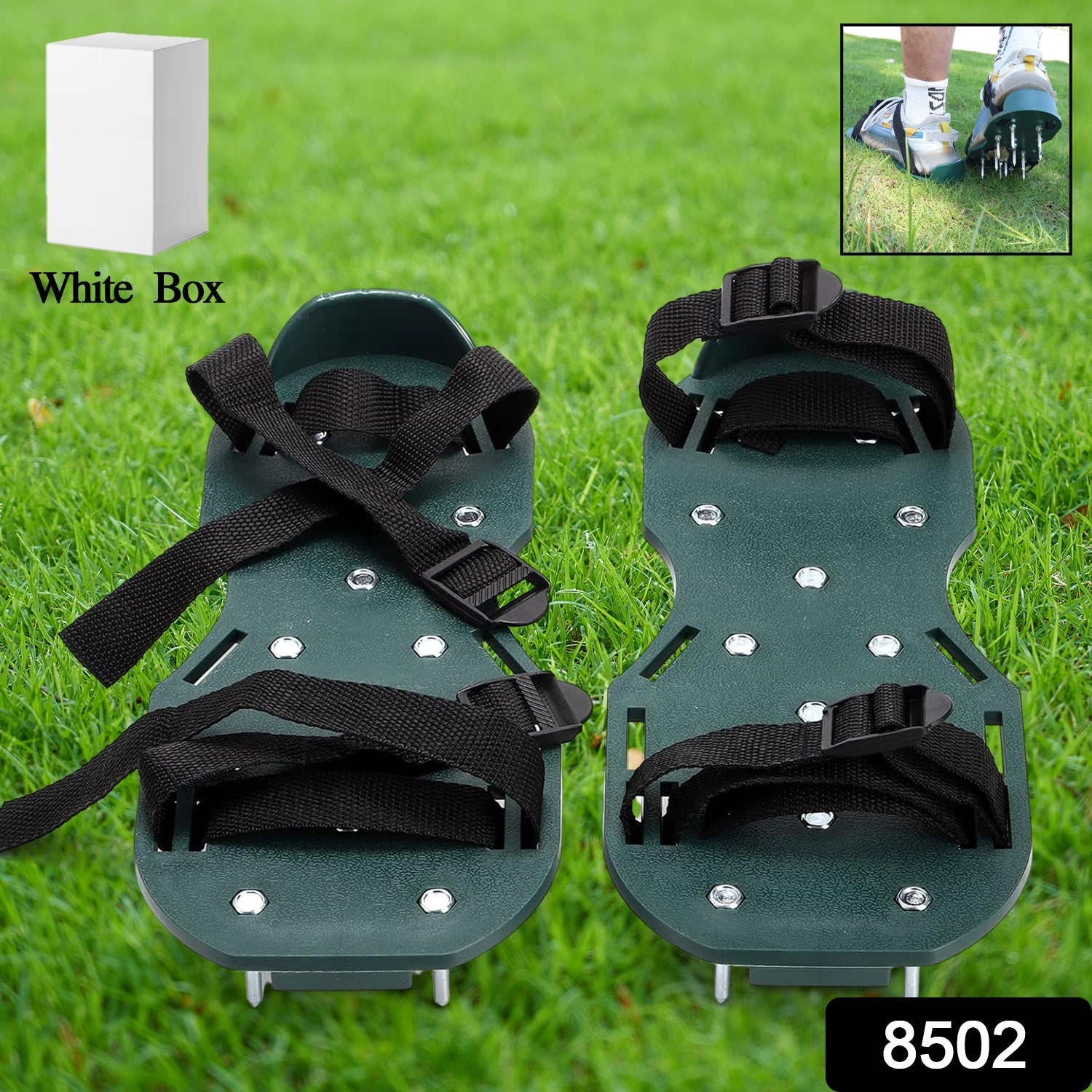 Lawn Aerator Sandals, Garden Grass Aerator Spiked Sandals Green Studded Shoes for Yard Patio Garden Excavation Lawn Aerator Sandals, Garden Grass Aerator Spiked Sandals Green Studded Shoes for Yard Patio Garden Excavation